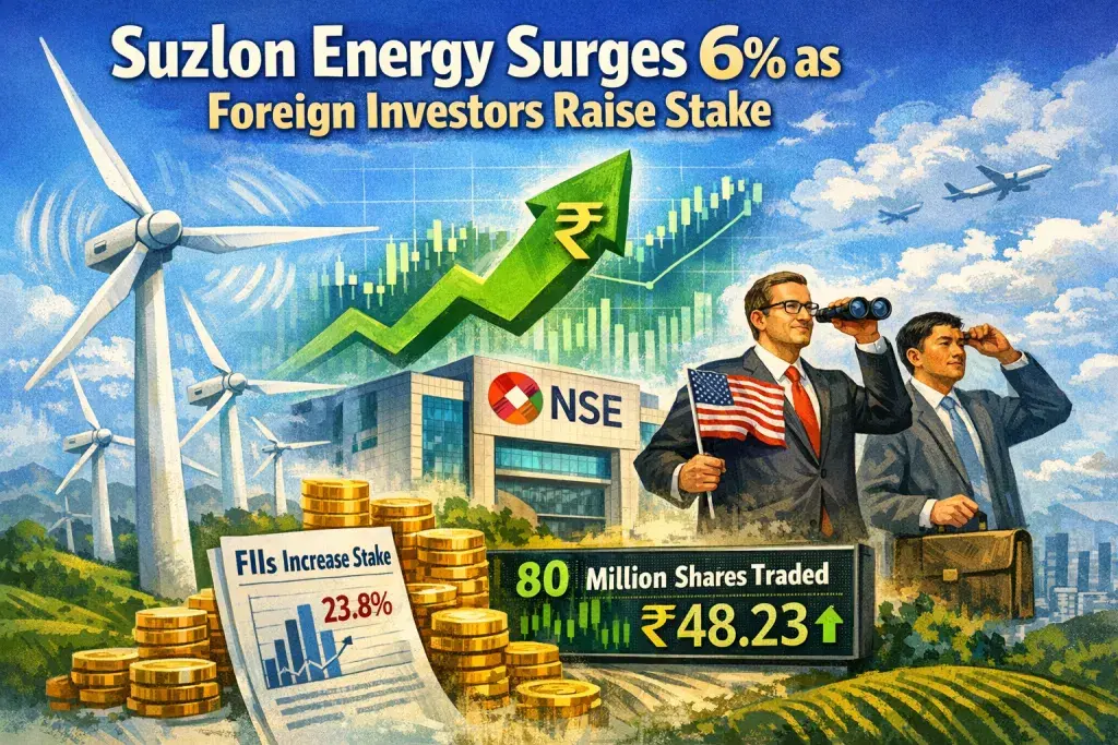 Suzlon Energy Surges 6 Per Cent as Foreign Investors Raise Stake